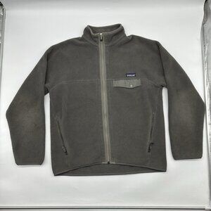Patagonia Synchilla Snap-Zip Size Medium Gravel Gray Fleece Full Zip Jacket